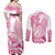 Aloha Hawaii Maui Couples Matching Off Shoulder Maxi Dress and Long Sleeve Button Shirt Valley Isle Humpback Whale White