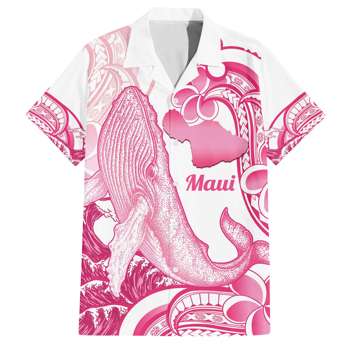 Aloha Hawaii Maui Family Matching Off The Shoulder Long Sleeve Dress and Hawaiian Shirt Valley Isle Humpback Whale White LT14 Dad's Shirt - Short Sleeve White - Polynesian Pride