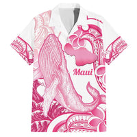 Aloha Hawaii Maui Family Matching Off The Shoulder Long Sleeve Dress and Hawaiian Shirt Valley Isle Humpback Whale White LT14 Dad's Shirt - Short Sleeve White - Polynesian Pride