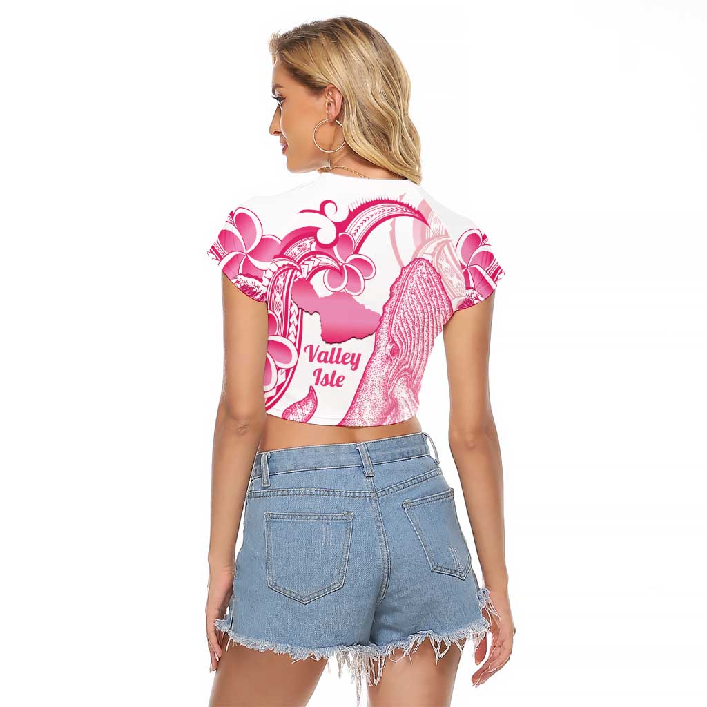 Aloha Hawaii Maui Raglan Cropped T Shirt Valley Isle Humpback Whale White LT14 - Polynesian Pride
