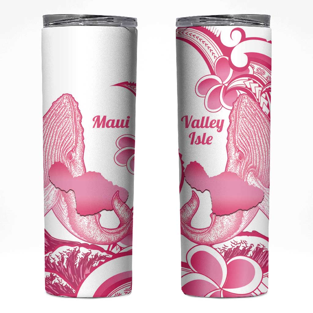 Aloha Hawaii Maui Skinny Tumbler Valley Isle Humpback Whale White