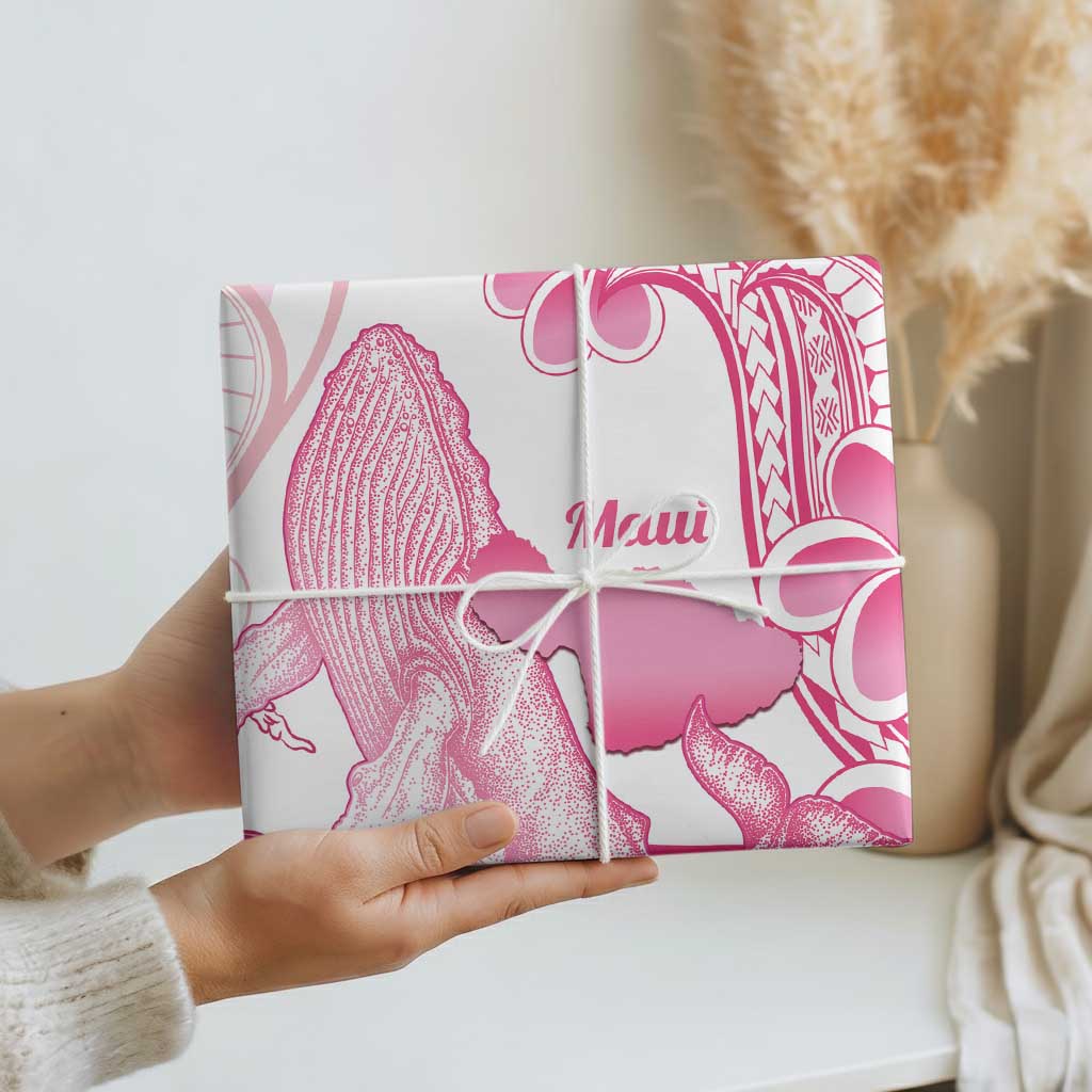 Aloha Hawaii Maui Wrapping Paper Valley Isle Humpback Whale White - Polynesian Pride