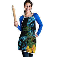 Turquoise New Zealand Kowhai And Piwakawaka Apron Maori Ngaru Paua Shell - Polynesian Pride