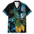 Turquoise New Zealand Kowhai And Piwakawaka Family Matching Long Sleeve Bodycon Dress and Hawaiian Shirt Maori Ngaru Paua Shell