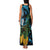 Turquoise New Zealand Kowhai And Piwakawaka Family Matching Tank Maxi Dress and Hawaiian Shirt Maori Ngaru Paua Shell