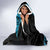 Turquoise New Zealand Kowhai And Piwakawaka Hooded Blanket Maori Ngaru Paua Shell