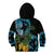Turquoise New Zealand Kowhai And Piwakawaka Kid Hoodie Maori Ngaru Paua Shell