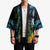 Turquoise New Zealand Kowhai And Piwakawaka Kimono Maori Ngaru Paua Shell - Polynesian Pride