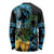 Turquoise New Zealand Kowhai And Piwakawaka Long Sleeve Shirt Maori Ngaru Paua Shell