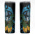 Turquoise New Zealand Kowhai And Piwakawaka Skinny Tumbler Maori Ngaru Paua Shell