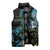 Turquoise New Zealand Kowhai And Piwakawaka Sleeveless Puffer Jacket Maori Ngaru Paua Shell - Polynesian Pride