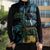 Turquoise New Zealand Kowhai And Piwakawaka Sleeveless Puffer Jacket Maori Ngaru Paua Shell - Polynesian Pride