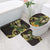 Yellow New Zealand Kowhai And Piwakawaka Bathroom Set Maori Ngaru Paua Shell - Polynesian Pride