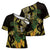 Yellow New Zealand Kowhai And Piwakawaka Cross Shoulder Shirt Maori Ngaru Paua Shell - Polynesian Pride