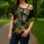 Yellow New Zealand Kowhai And Piwakawaka Cross Shoulder Shirt Maori Ngaru Paua Shell - Polynesian Pride