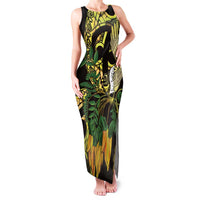 Yellow New Zealand Kowhai And Piwakawaka Family Matching Tank Maxi Dress and Hawaiian Shirt Maori Ngaru Paua Shell