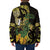 Yellow New Zealand Kowhai And Piwakawaka Padded Jacket Maori Ngaru Paua Shell - Polynesian Pride