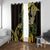 Yellow New Zealand Kowhai And Piwakawaka Window Curtain Maori Ngaru Paua Shell