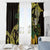 Yellow New Zealand Kowhai And Piwakawaka Window Curtain Maori Ngaru Paua Shell