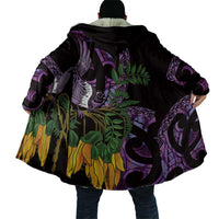 Purple New Zealand Kowhai And Piwakawaka Cloak Maori Ngaru Paua Shell - Polynesian Pride