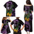 Purple New Zealand Kowhai And Piwakawaka Family Matching Puletasi and Hawaiian Shirt Maori Ngaru Paua Shell