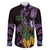 Purple New Zealand Kowhai And Piwakawaka Family Matching Puletasi and Hawaiian Shirt Maori Ngaru Paua Shell