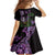 Purple New Zealand Kowhai And Piwakawaka Family Matching Summer Maxi Dress and Hawaiian Shirt Maori Ngaru Paua Shell