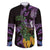 Purple New Zealand Kowhai And Piwakawaka Family Matching Summer Maxi Dress and Hawaiian Shirt Maori Ngaru Paua Shell