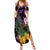 Purple New Zealand Kowhai And Piwakawaka Family Matching Summer Maxi Dress and Hawaiian Shirt Maori Ngaru Paua Shell