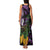 Purple New Zealand Kowhai And Piwakawaka Family Matching Tank Maxi Dress and Hawaiian Shirt Maori Ngaru Paua Shell