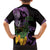 Purple New Zealand Kowhai And Piwakawaka Kid Hawaiian Shirt Maori Ngaru Paua Shell