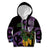 Purple New Zealand Kowhai And Piwakawaka Kid Hoodie Maori Ngaru Paua Shell