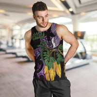 Purple New Zealand Kowhai And Piwakawaka Men Tank Top Maori Ngaru Paua Shell