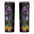 Purple New Zealand Kowhai And Piwakawaka Skinny Tumbler Maori Ngaru Paua Shell