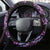 Purple New Zealand Kowhai And Piwakawaka Steering Wheel Cover Maori Ngaru Paua Shell