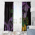 Purple New Zealand Kowhai And Piwakawaka Window Curtain Maori Ngaru Paua Shell