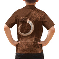 Vanuatu Indipendens Dei Family Matching Off The Shoulder Long Sleeve Dress and Hawaiian Shirt Yumi 44th Sand Drawing Turtle Mix Lapita