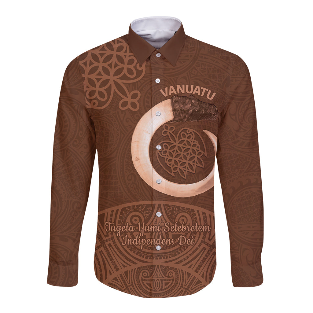 Vanuatu Indipendens Dei Long Sleeve Button Shirt Yumi 44th Sand Drawing Turtle Mix Lapita