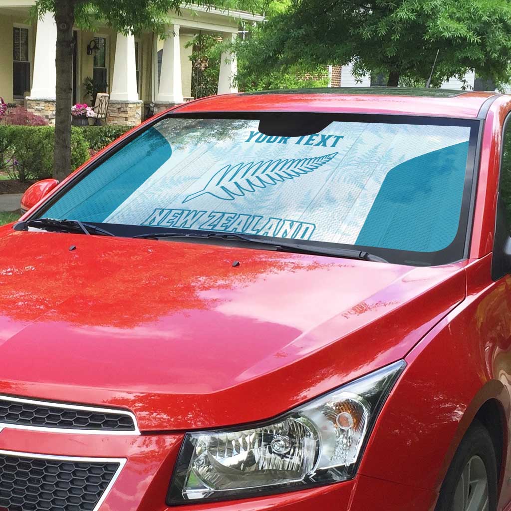 Custom New Zealand Silver Fern Football Auto Sun Shade Come On All White - Polynesian Pride