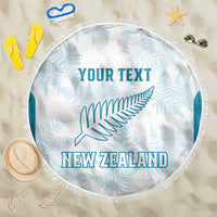 Custom New Zealand Silver Fern Football Beach Blanket Come On All White