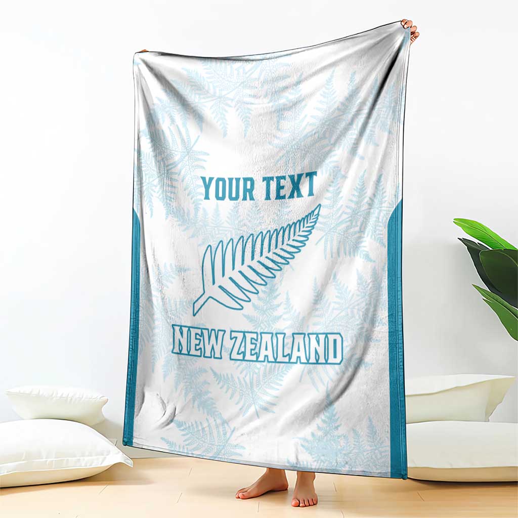 Custom New Zealand Silver Fern Football Blanket Come On All White LT14 - Polynesian Pride