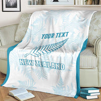 Custom New Zealand Silver Fern Football Blanket Come On All White LT14 - Polynesian Pride