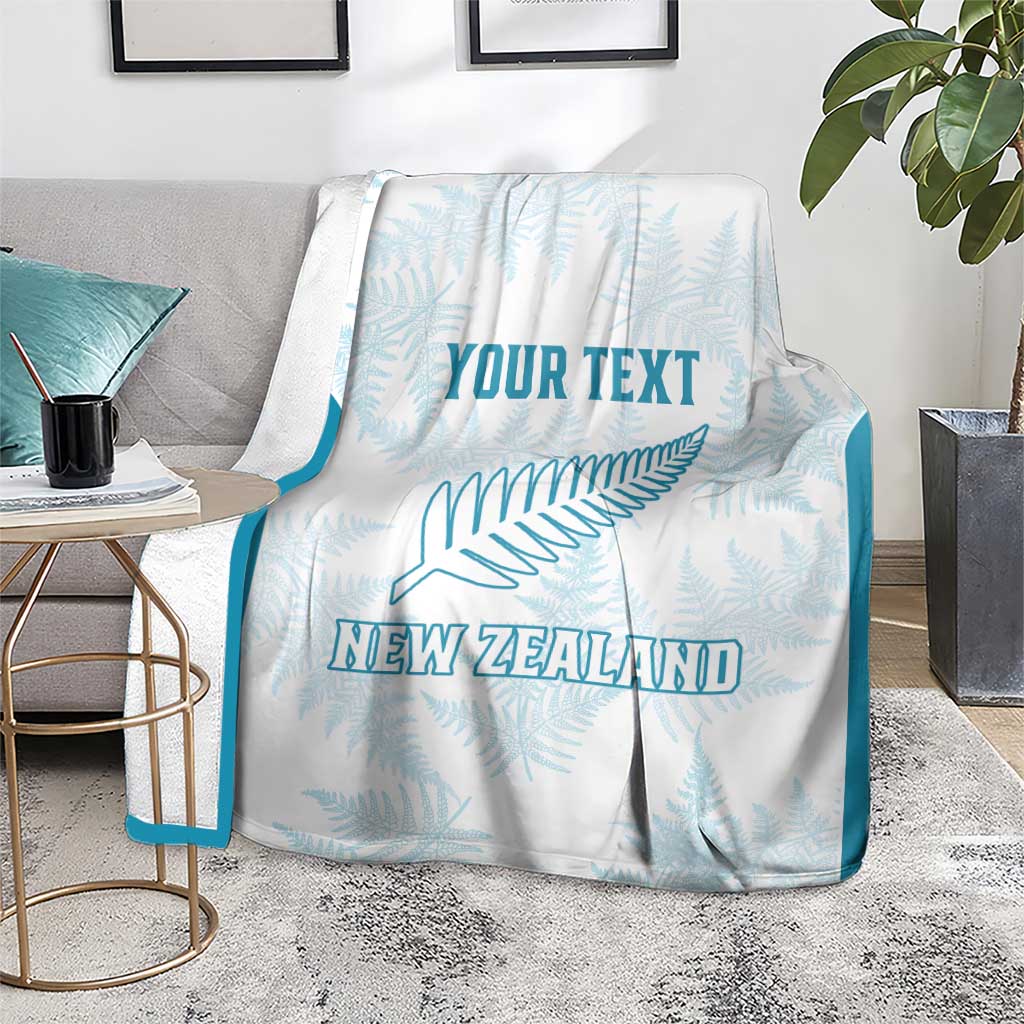 Custom New Zealand Silver Fern Football Blanket Come On All White LT14 - Polynesian Pride
