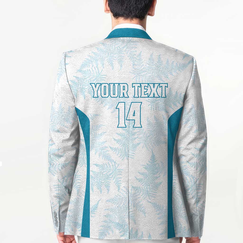 Custom New Zealand Silver Fern Football Blazer Come On All White - Polynesian Pride
