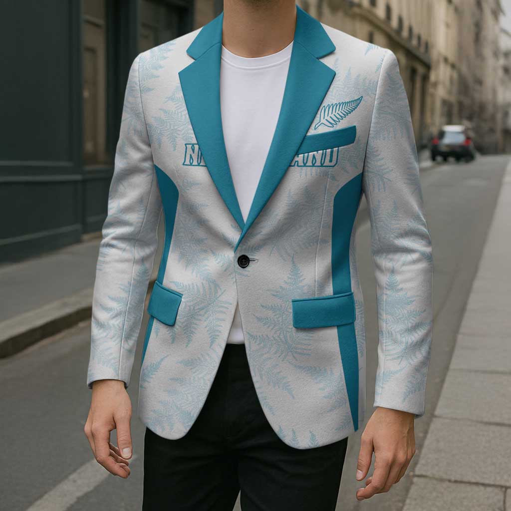 Custom New Zealand Silver Fern Football Blazer Come On All White - Polynesian Pride