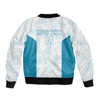 Custom New Zealand Silver Fern Football Bomber Jacket Come On All White LT14 - Polynesian Pride