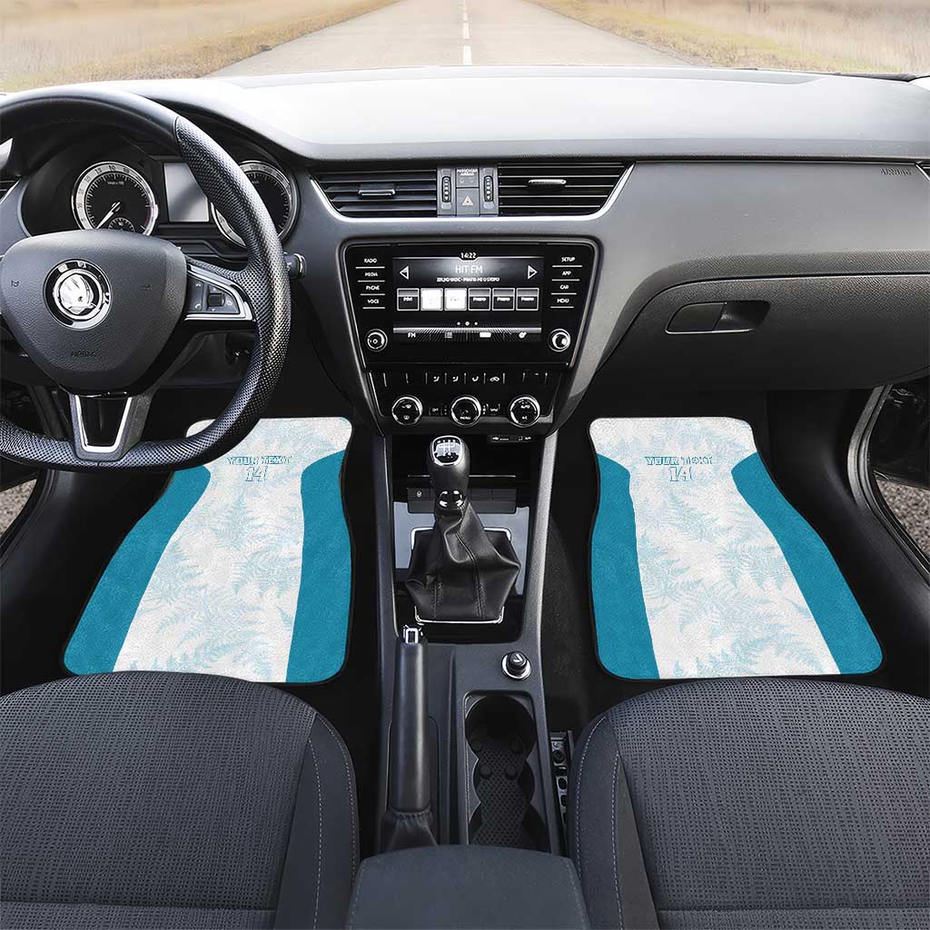 Custom New Zealand Silver Fern Football Car Mats Come On All White LT14 Set 2pcs - Front White - Polynesian Pride