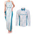 Custom New Zealand Silver Fern Football Couples Matching Tank Maxi Dress and Long Sleeve Button Shirt Come On All White