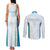 Custom New Zealand Silver Fern Football Couples Matching Tank Maxi Dress and Long Sleeve Button Shirt Come On All White