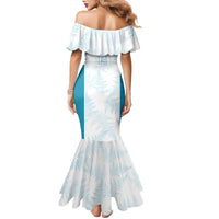 Custom New Zealand Silver Fern Football Family Matching Mermaid Dress and Hawaiian Shirt Come On All White